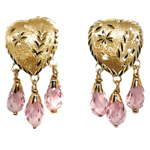 Pendientes Oro de 18 Kilates Corazón Grande