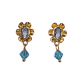 Pendientes de Oro de 18 Kilates Cubana Pequeño Azul