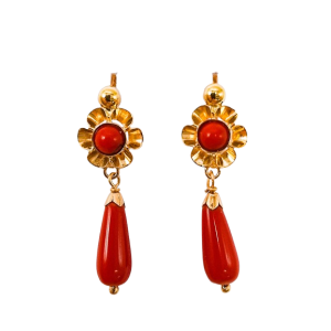 Pendientes Oro Cubanitas Coral