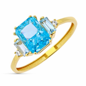 Sortija de Oro de 18 Kilates Piedra Natural