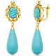 Pendientes Chupon y Carita Color Turquesa